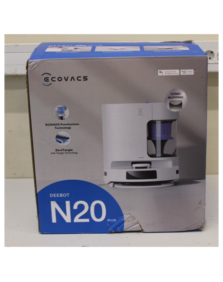SALE OUT. Ecovacs DEEBOT N20 PLUS Vacuum cleaner, Robot, Wet&Dry, Operating time 300 min, Dust bin 0,4 L, 5200 mAh, White + Auto