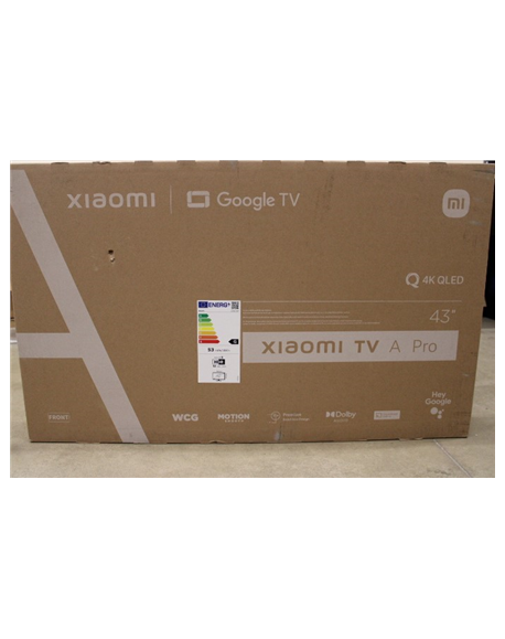 Xiaomi | QLED TV A Pro 2025 | 43'' | Smart TV | Google TV | 4K UHD | Black | DAMAGED PACKAGING AS DEMO