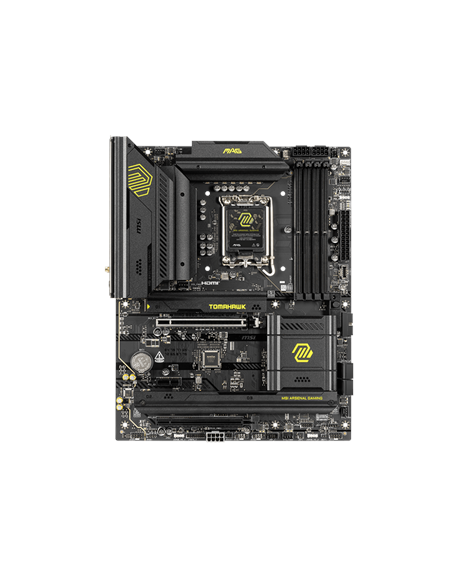 MSI MAG B860 TOMAHAWK WIFI | Processor family Intel | Processor socket LGA1851 | DDR5 | Supported hard disk drive interfaces SAT