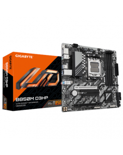 Gigabyte B850M D3HP | Processor family AMD | Processor socket AM5 | DDR5 | Supported hard disk drive interfaces M.2, SATA | Numb