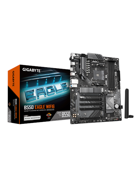 Gigabyte B550 EAGLE WIFI6 | Processor family AMD | Processor socket AM4 | DDR4 | Supported hard disk drive interfaces SATA, M.2 