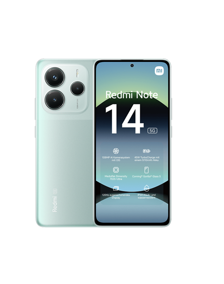 Xiaomi Redmi | Note 14 | Coral Green | 6.67 " | AMOLED | 1080 x 2400 pixels | Mediatek | Dimensity | Internal RAM 8 GB | 256 GB 