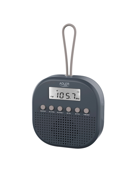 Adler | Waterproof universal radio | AD 1912 | Alarm function | Black