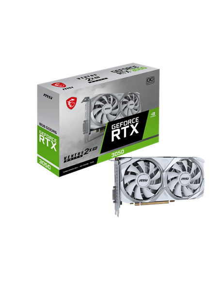 MSI GeForce RTX 3050 VENTUS 2X XS WHITE 8G OC | NVIDIA | 8 GB | GeForce RTX 3050 | GDDR6 | HDMI ports quantity 1 | 128-bit
