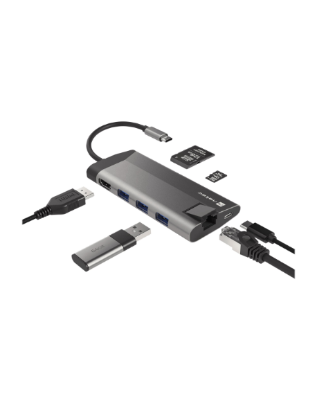 Natec | USB-C Multiport Adapter | NMP-1690 | Grey | USB Type-C | 0.15 m