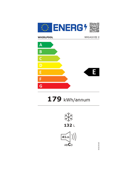 Whirlpool Freezer | WH1410 E2 2 | Energy efficiency class E | Upright | Free standing | Height 86.5 cm | Total net capacity 132 