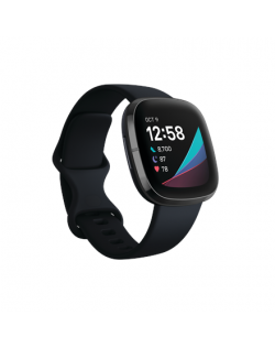 Fitbit Sense Smart watch, GPS (satellite), AMOLED, Touchscreen, Heart rate monitor, Activity monitoring 24/7, Waterproof, Blueto