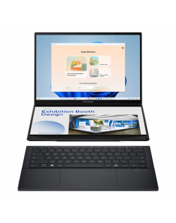 Asus Zenbook Duo UX8406CA-PZ068X | Basalt Gray | 14 " | OLED | Touchscreen | 3K | 2880 x 1800 pixels | Glossy | Intel Core Ultra 9 | 285H | 32 GB | LPDDR5X | Solid-state drive capacity 2000 GB | Intel Arc Graphics | Windows 11 Pro | 802.11be | Bluetooth version 5.4 | Keyboard language English