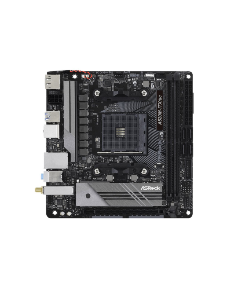 ASRock A520M-ITX/AC | Processor family AMD | Processor socket AM4 | DDR4 | Supported hard disk drive interfaces SATA, M.2 | Numb