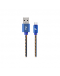 Cablexpert CC-USB2J-AMCM-1M-BL Premium jeans (denim) Type-C USB cable with metal connectors, 1 m, blue | Cablexpert