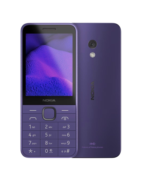 Nokia 235 4G (2024) (TA-1614) | Purple | 2.8 " | TFT LCD | 128 MB | 64 MB | Dual SIM | Bluetooth | 5 | Main camera resolution 2 