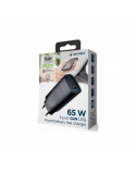 Cablexpert TA-UC-PDQC65-01-BK 3-port 65 W GaN USB PowerDelivery fast charger, black | Cablexpert