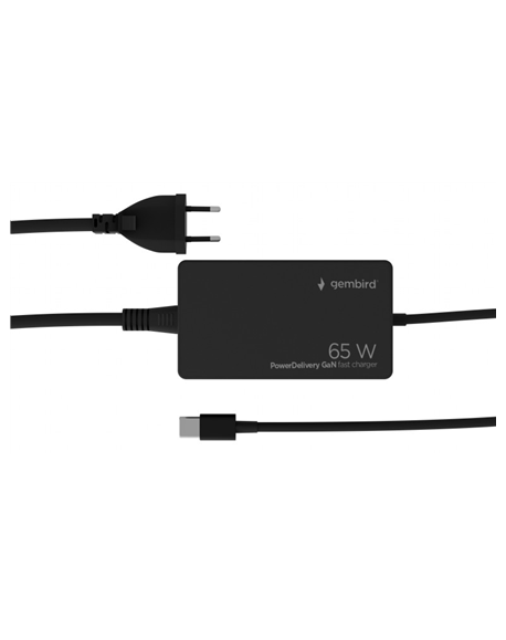 Cablexpert 65 W PowerDelivery GaN USB Type-C Fast Charger | NPA-AC-PDQC65-01