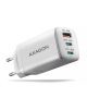 AXAGON GaN wallcharger 3x port (USB-A + 2x USB-C), PD3.0/PPS/QC4+/SFC2.0/AFC/SCP/FCP/Apple, 65W | ACU-DPQ65W
