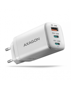 AXAGON GaN wallcharger 3x port (USB-A + 2x USB-C), PD3.0/PPS/QC4+/SFC2.0/AFC/SCP/FCP/Apple, 65W | ACU-DPQ65W