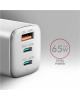 AXAGON GaN wallcharger 3x port (USB-A + 2x USB-C), PD3.0/PPS/QC4+/SFC2.0/AFC/SCP/FCP/Apple, 65W | ACU-DPQ65W