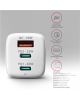 AXAGON GaN wallcharger 3x port (USB-A + 2x USB-C), PD3.0/PPS/QC4+/SFC2.0/AFC/SCP/FCP/Apple, 65W | ACU-DPQ65W