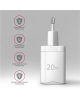 AXAGON Wallcharger 1x port USB-C, PD3.0 / PPS /QC4+/AFC/FCP/Apple, 20W | ACU-PD20W