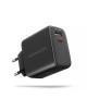 AXAGON GaN wallcharger 2x port (USB-A + USB-C), PD3.0/PPS/QC4+/SFC2.0/AFC/SCP/FCP/Apple, 45W | ACU-PQ45
