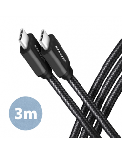 AXAGON Data and charging USB 3.2 Gen1 cable, 3 m | BUCM3-CM30AB | USB Type C - USB Type C