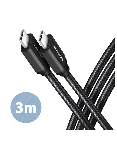 AXAGON Data and charging USB 3.2 Gen1 cable, 3 m | BUCM3-CM30AB | USB Type C - USB Type C
