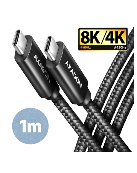 AXAGON Data and charging USB4 Gen 3x2 cable, 1 m | BUCM432-CM10AB | USB Type C - USB Type C