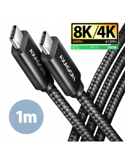 AXAGON Data and charging USB4 Gen 3x2 cable, 1 m | BUCM3-CM15AB | USB Type C - USB Type C