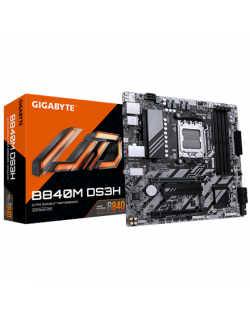 Gigabyte B840M DS3H | Processor family AMD | Processor socket AM5 | DDR5 | Supported hard disk drive interfaces SATA, M.2 | Numb