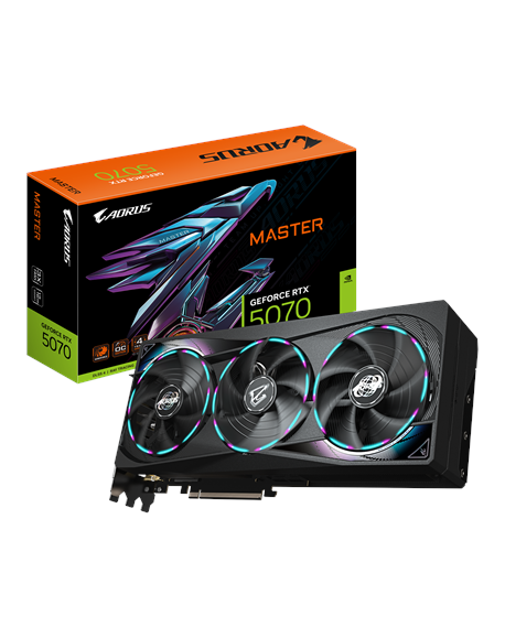 Gigabyte AORUS GeForce RTX 5070 MASTER 12G | NVIDIA | 12 GB | GeForce RTX 5070 | HDMI ports quantity 1 | PCI-E 5.0