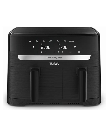TEFAL Dual Easy Fry Essential Airfryer | EY901N | Power 2700 W | Capacity 8.3 L | Black