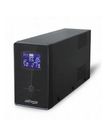 EnerGenie UPS with USB and LCD display, Black | EG-UPS-034 | 1500 VA | 900 W