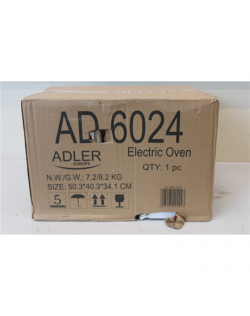 SALE OUT. | Adler Electric Oven | AD 6024 | 22 L | 1300 W | Black | DAMAGRED PACKAGING