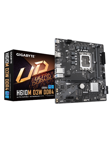 Gigabyte H610M D3W DDR4 | Processor family Intel | Processor socket LGA1700 | DDR4 | Supported hard disk drive interfaces M.2, S