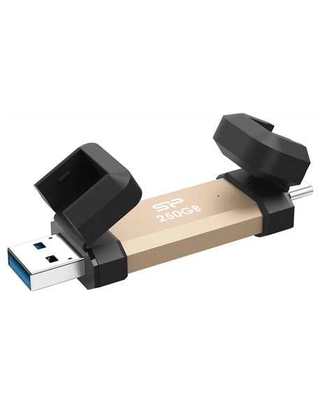Silicon Power DS72 | 250 GB | USB Type-A/USB Type-C 3.2 Gen 2 | Gold