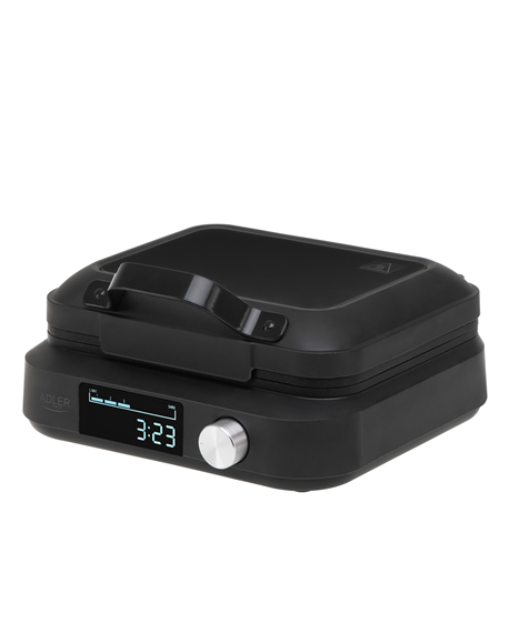 Adler Waffle Maker with LED Display | AD 3087 | 2200 W | Number of pastry 2 | Belgium | Black