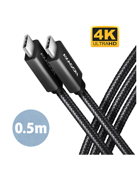 AXAGON SPEED + USB-C, USB 20Gbps Cable, 0.5 m | BUCM32-CM05AB | USB Type-C to USB Type-C