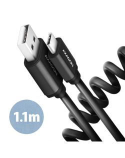 AXAGON Twister Cable, 1.1 m | BUCM-AM20TB | USB Type A to USB Type C