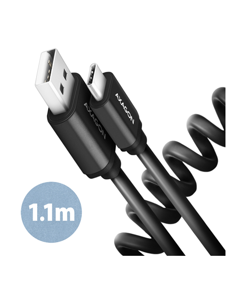 AXAGON Twister Cable, 1.1 m | BUCM-AM20TB | USB Type A to USB Type C