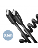 AXAGON Twister Cable, 0.6 m | BUCM-CM10TB | USB Type C to USB Type C