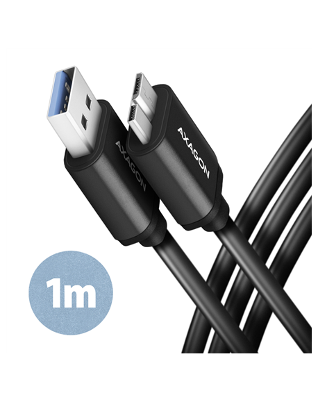AXAGON Data and charging cable, 1 m | BUMM3-AM10AB | USB Type A to USB Type Micro-B