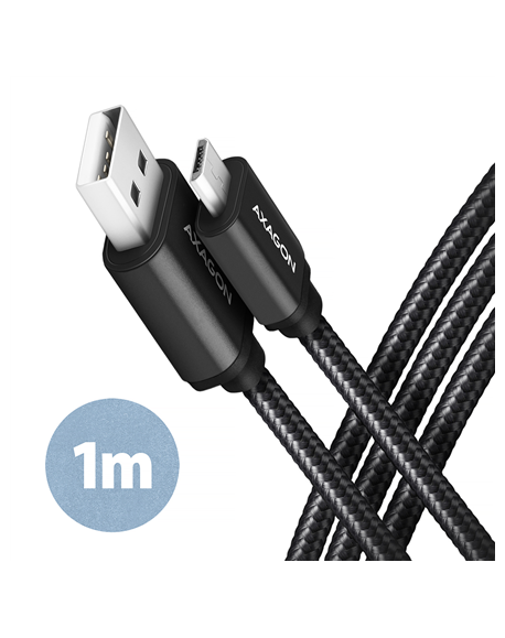 AXAGON Data and charging cable, 1 m | BUMM-AM10AB | USB Type A to USB Type Micro