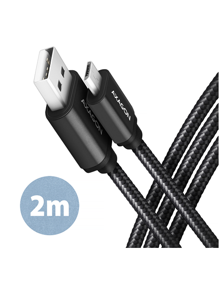 AXAGON Data and charging cable, 2 m | BUMM-AM20AB | USB Type A to USB Type Micro