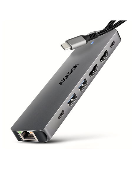 AXAGON USB-C 5Gbps DUAL 4K DISPLAY 7in1 Hub | HMC-7HX2