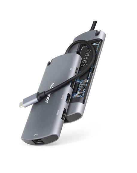 AXAGON SuperSpeed USB-C Combo 6in1 Hub | HMC-6M2