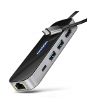 AXAGON USB-C 5Gbps GLASS 6in1 Hub | HMC-6GLN