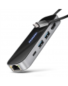 AXAGON USB-C 5Gbps GLASS 6in1 Hub | HMC-6GLN