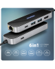 AXAGON USB-C 5Gbps GLASS 6in1 Hub | HMC-6GLN