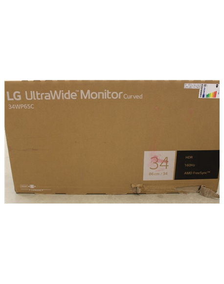 SALE OUT. LG 34WP65CP-B 34" curved UltraWide VA/ 3440 x 1440/21:9/5ms/300cd/HDMI/Headset output/Black | LG | Curved UltraWide Mo