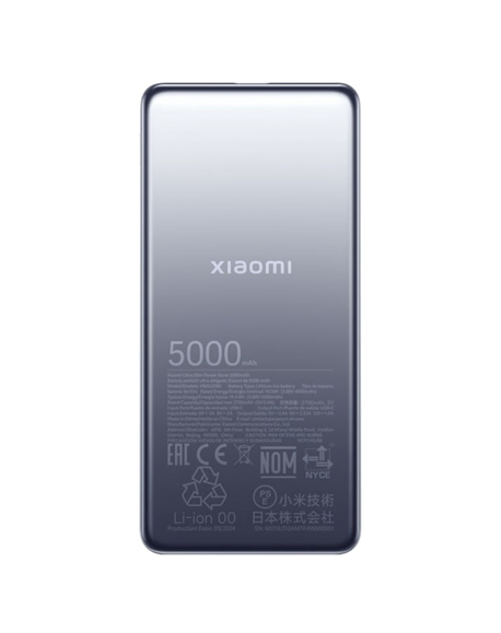 Xiaomi Ultra Slim Power Bank | 5000 mAh | USB-C | Gray