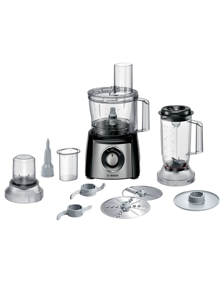 Bosch | Food Processor MultiTalent 3 Plus | MCM3PM386 | 900 W | Number of speeds 2 | Bowl capacity 2.3 L | Black/Stainless steel